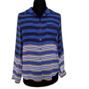 Old Navy Semi Sheer Button Front Striped Tunic Medium